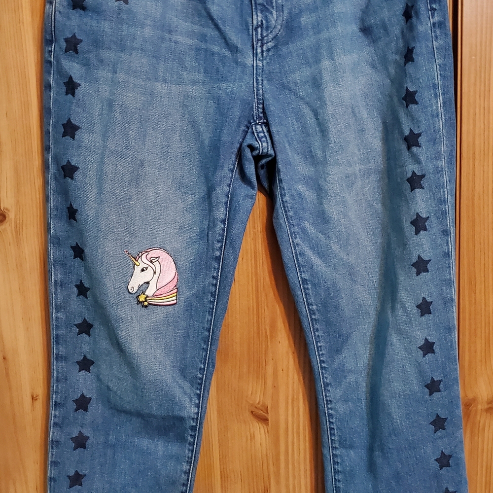 GAP Boyfriend Jeans with Star and Unicorn Design